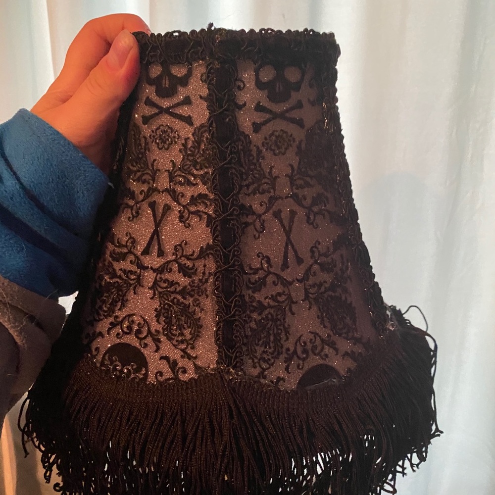 Victorian French lamp shade skulls
